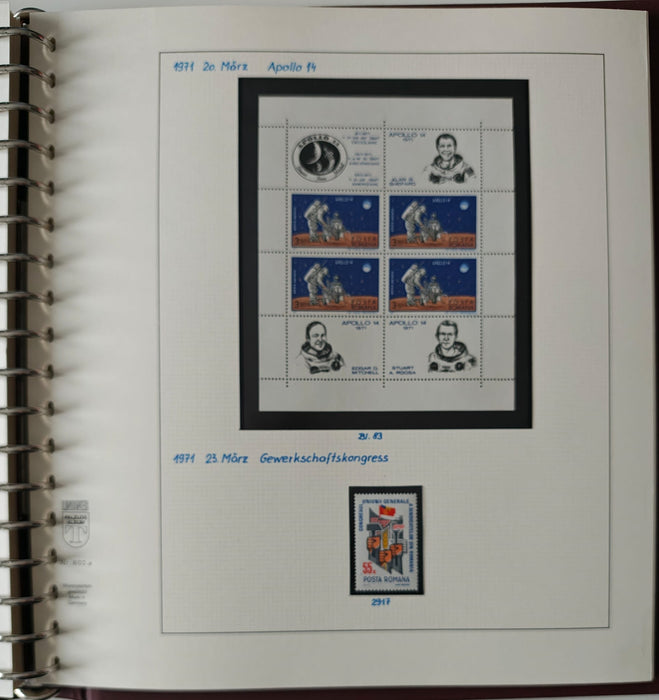 Romania perioada 1968-1975 2 Albume Lindner stare impecabila, prezentare de exceptie