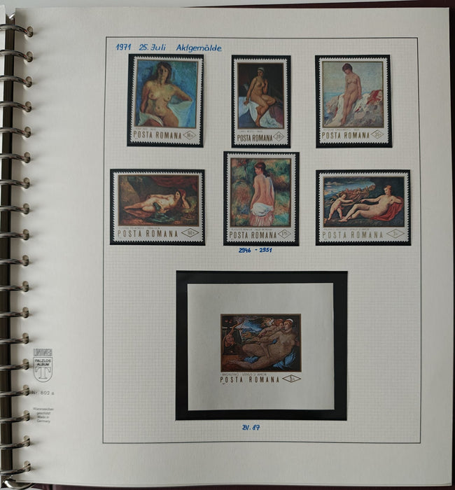 Romania perioada 1968-1975 2 Albume Lindner stare impecabila, prezentare de exceptie