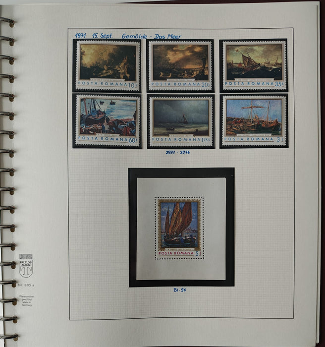 Romania perioada 1968-1975 2 Albume Lindner stare impecabila, prezentare de exceptie