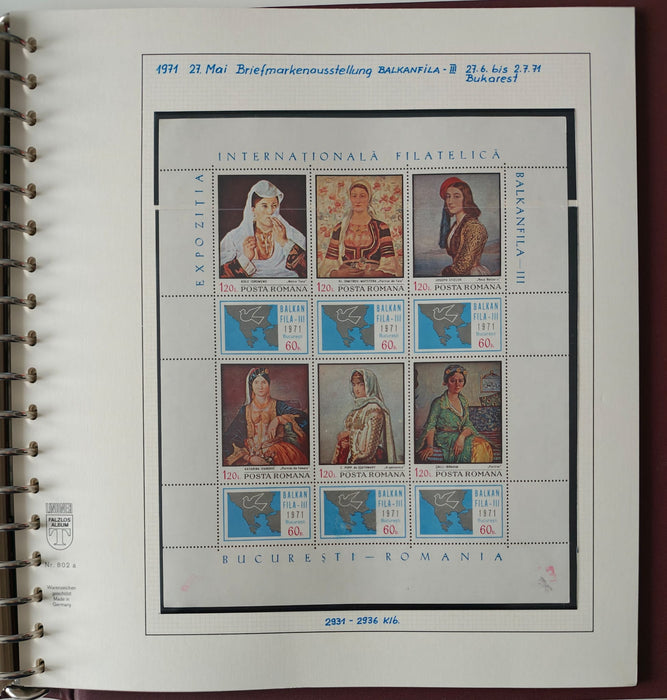 Romania perioada 1968-1975 2 Albume Lindner stare impecabila, prezentare de exceptie
