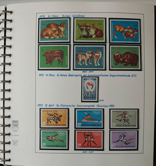 Romania perioada 1968-1975 2 Albume Lindner stare impecabila, prezentare de exceptie
