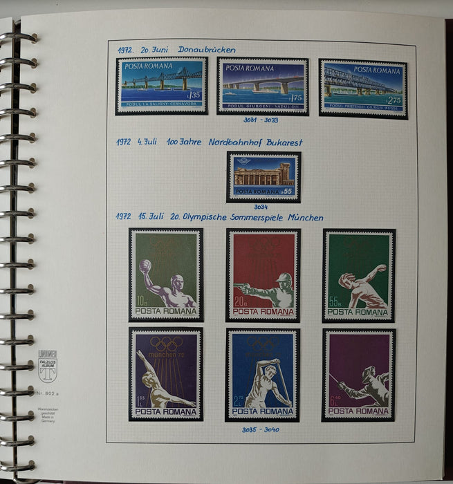 Romania perioada 1968-1975 2 Albume Lindner stare impecabila, prezentare de exceptie