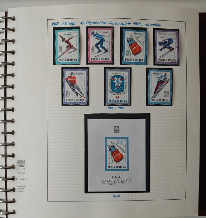 Romania perioada 1968-1975 2 Albume Lindner stare impecabila, prezentare de exceptie