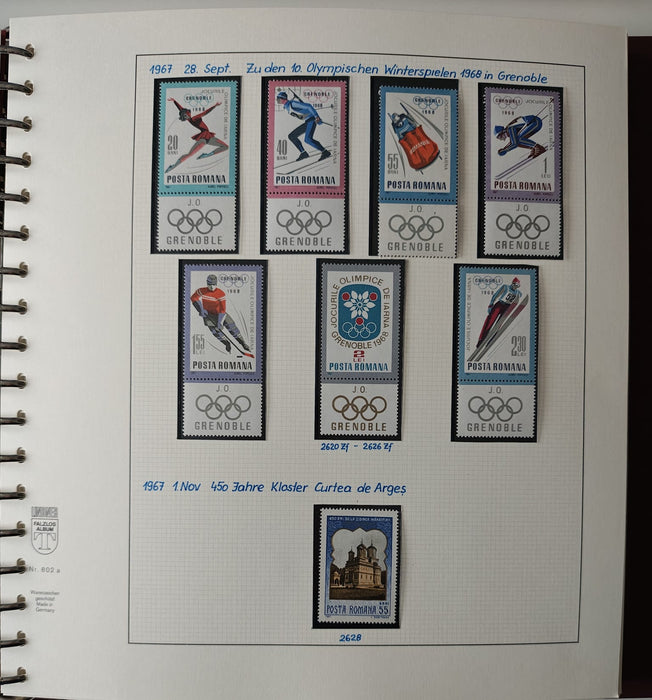 Romania perioada 1968-1975 2 Albume Lindner stare impecabila, prezentare de exceptie