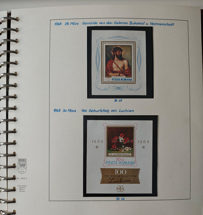 Romania perioada 1968-1975 2 Albume Lindner stare impecabila, prezentare de exceptie