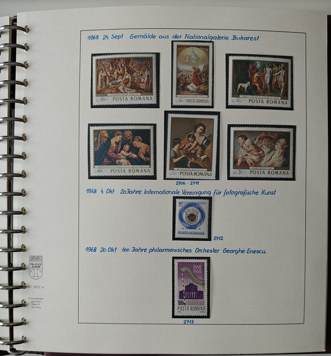 Romania perioada 1968-1975 2 Albume Lindner stare impecabila, prezentare de exceptie
