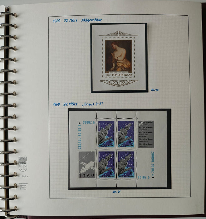 Romania perioada 1968-1975 2 Albume Lindner stare impecabila, prezentare de exceptie