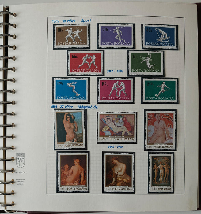 Romania perioada 1968-1975 2 Albume Lindner stare impecabila, prezentare de exceptie