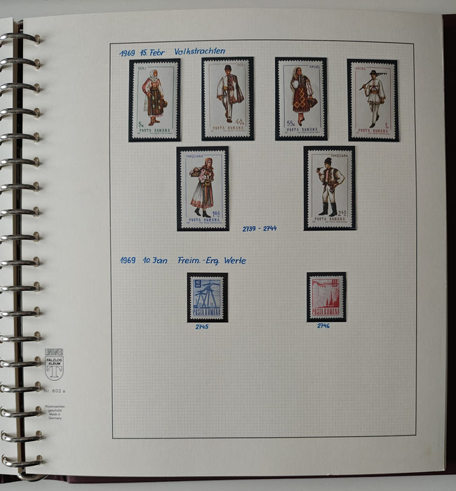 Romania perioada 1968-1975 2 Albume Lindner stare impecabila, prezentare de exceptie