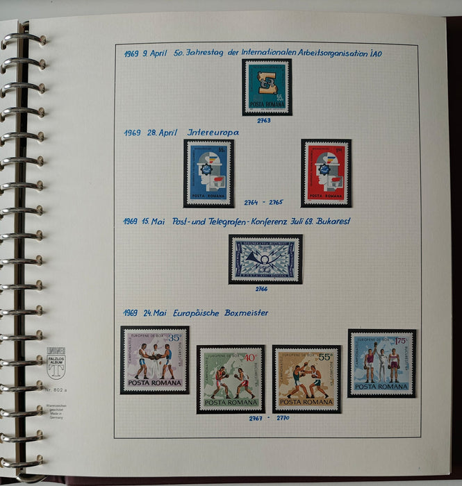 Romania perioada 1968-1975 2 Albume Lindner stare impecabila, prezentare de exceptie