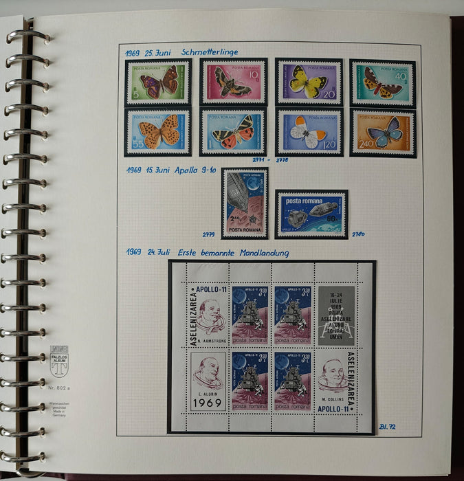 Romania perioada 1968-1975 2 Albume Lindner stare impecabila, prezentare de exceptie