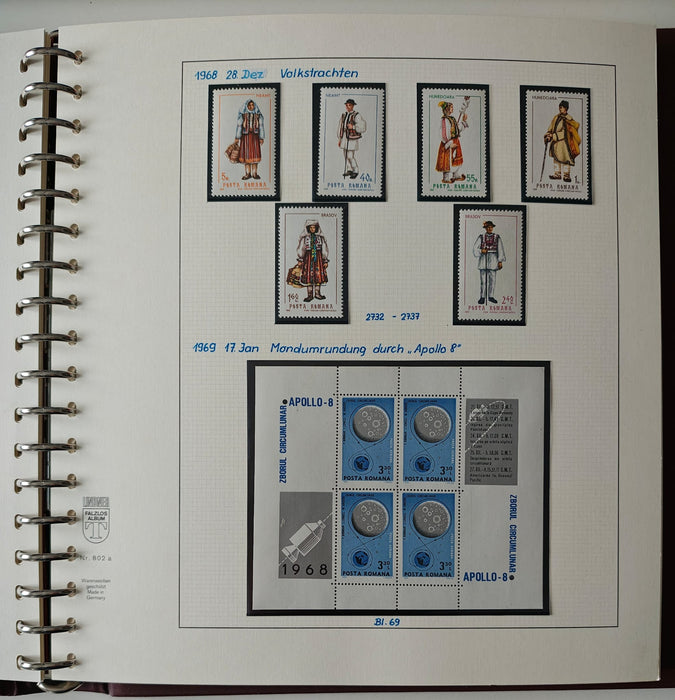 Romania perioada 1968-1975 2 Albume Lindner stare impecabila, prezentare de exceptie