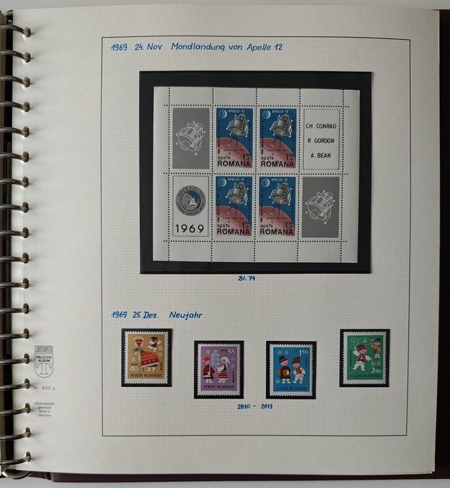 Romania perioada 1968-1975 2 Albume Lindner stare impecabila, prezentare de exceptie