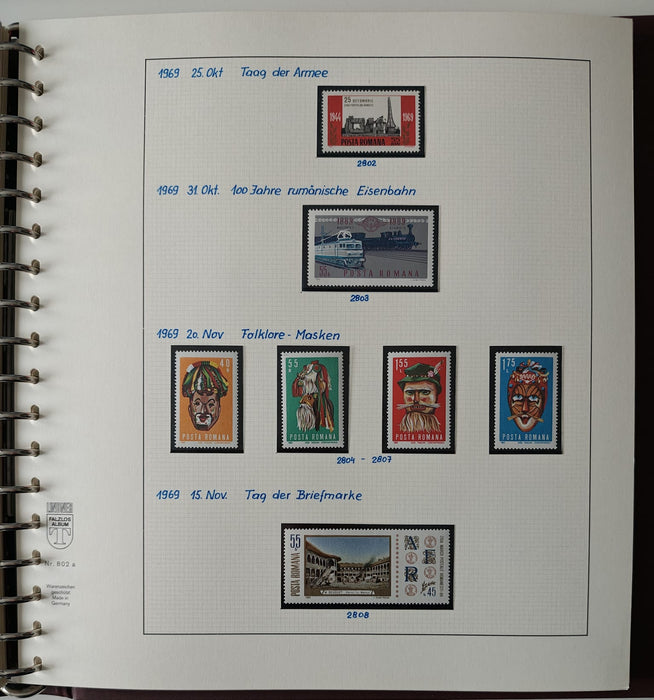 Romania perioada 1968-1975 2 Albume Lindner stare impecabila, prezentare de exceptie