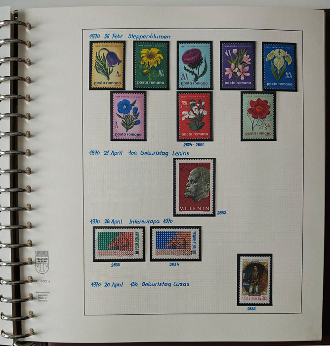 Romania perioada 1968-1975 2 Albume Lindner stare impecabila, prezentare de exceptie