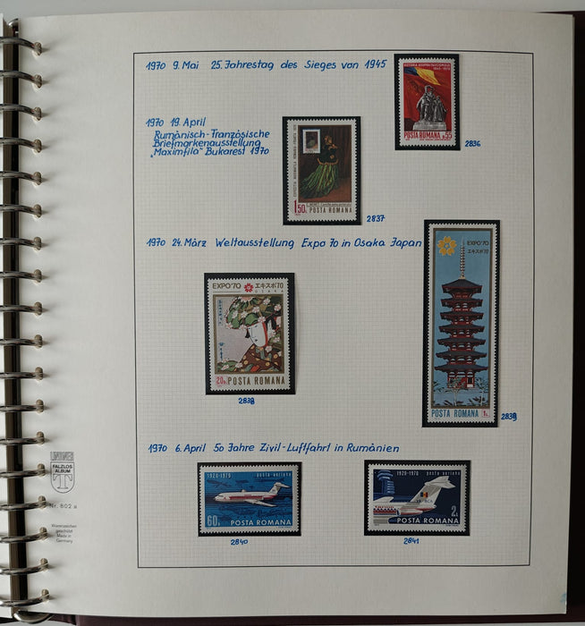 Romania perioada 1968-1975 2 Albume Lindner stare impecabila, prezentare de exceptie