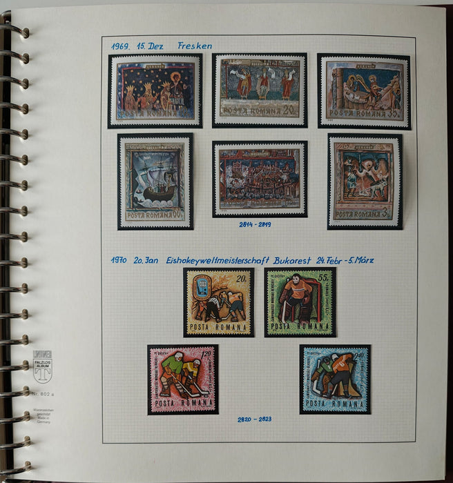 Romania perioada 1968-1975 2 Albume Lindner stare impecabila, prezentare de exceptie