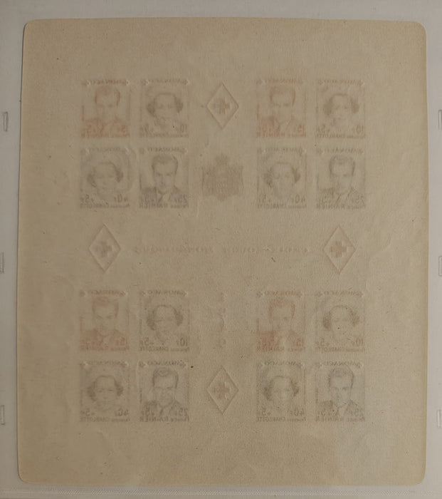 Monaco 1949 Miniature Sheet: Red Cross dantelat si nedantelat (Michel c.v. 800EUR)