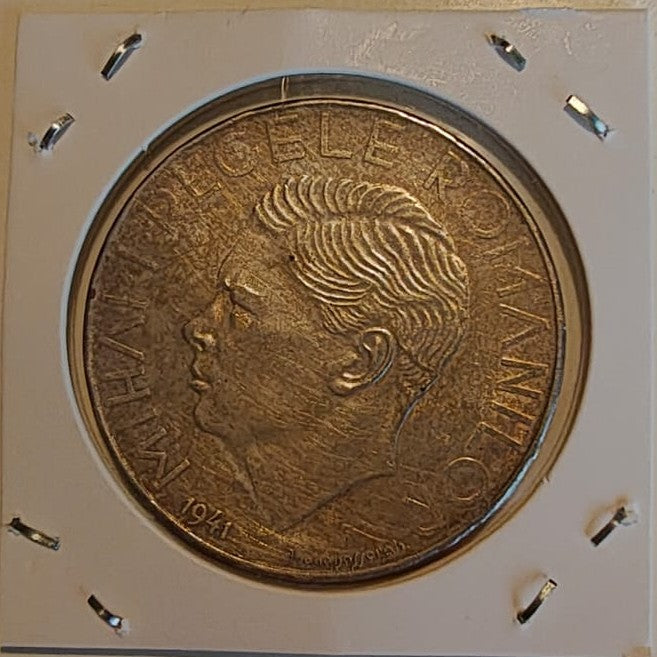 Romania 1941 Moneda 500 lei Mihai I, Moldova Stefan cel Mare, argint 25g 0,835 (20,8g argint pur), diametru 37mm