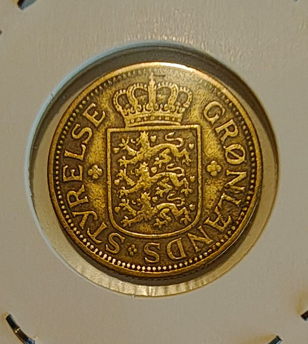 Groenlanda 1926 Moneda 50 ore 4g aluminiu-bronz diametru 22mm