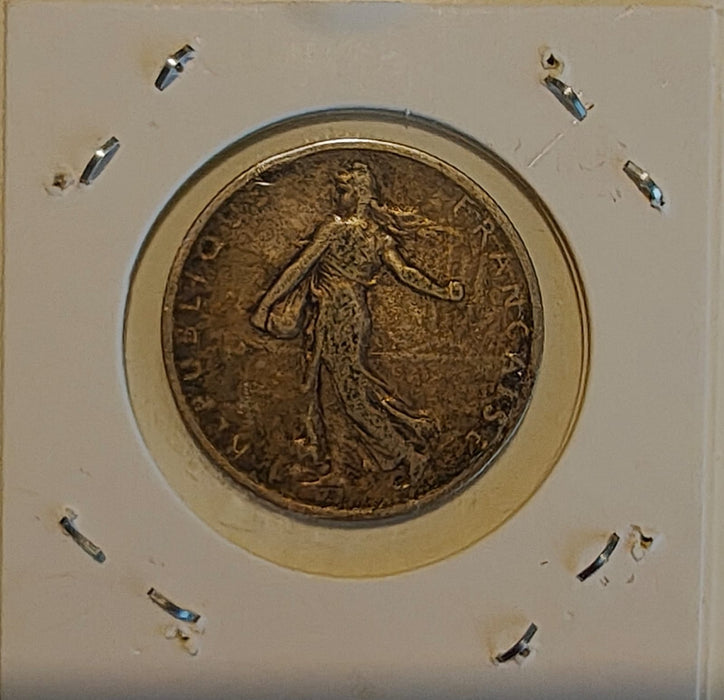 Franta 1898 Moneda 2 francs argint 10g 0,835 (8,35g argint brut) diametru 27mm