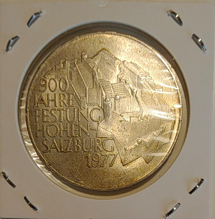 Austria 1977 100 schilling- Eagle Moneda aniversara a 900 aniversare Hohensalzburg Castle argint 24g 0,640 (15,36 argint brut) diametru 36mm