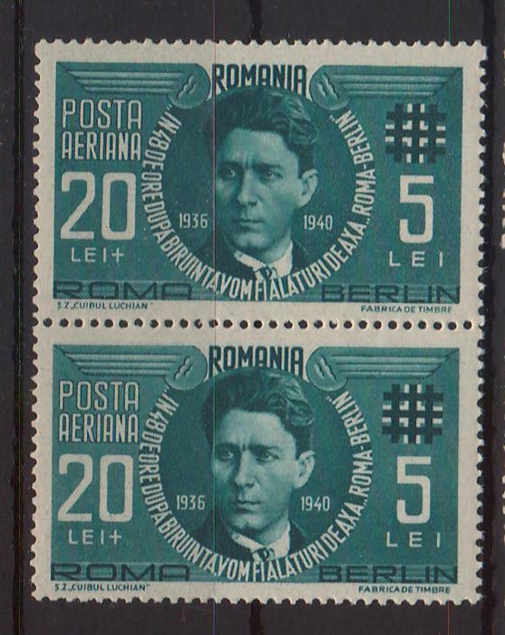 Romania 1940 Corneliu Zelea Codreanu PA peerche (TIP A)