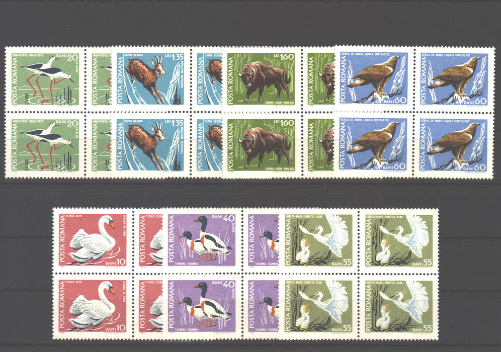 Romania 1968 Fauna din rezervatii naturale bloc x4 (TIP A)