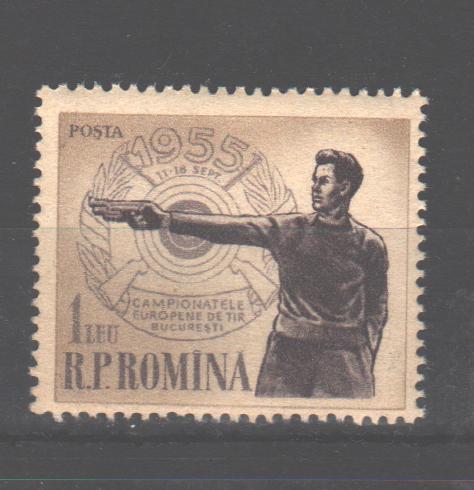 Romania 1955 LP 393 campionatele europene de tir c.v. 6.60Lei (TIP B)