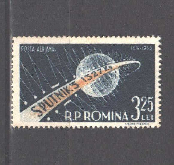Romania 1958 LP 460 Al III-lea satelit artificial al Pamantului Sputnik 3 c.v. 6.90Lei (TIP A)