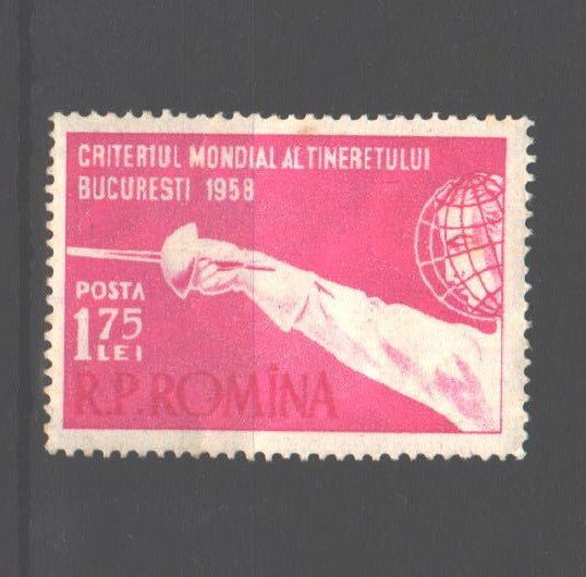 Romania 1958 LP 453 Criteriul mondial al tineretului la scrima c.v. 2.80Lei (TIP A)