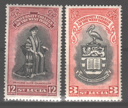 St. Lucia 1951 University Issuee Scott #149-150 c.v. 1.40$ - (TIP A)-Stamps Mall