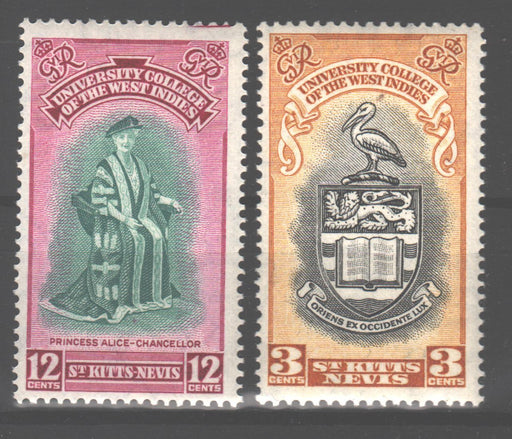 St. Kitts Nevis1951 University Issue Scott #105-106 c.v. 0.90$ - (TIP A)-Stamps Mall