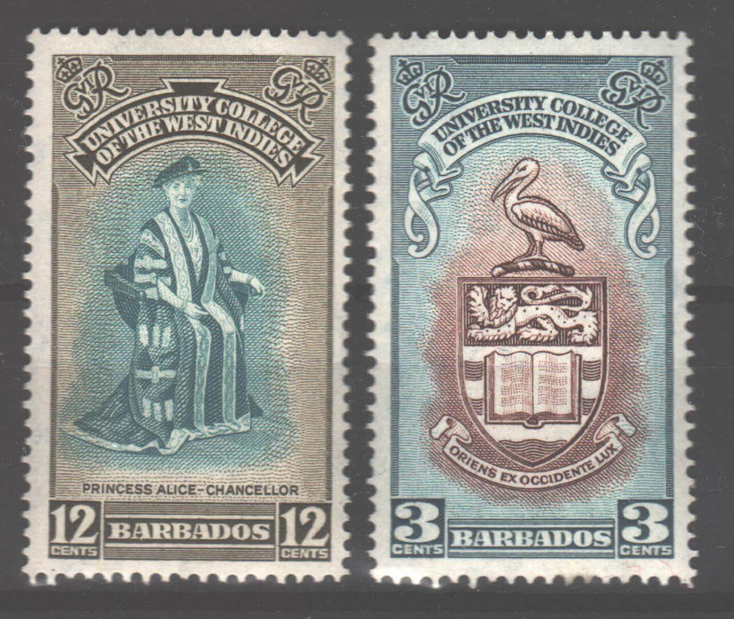 Barbados 1951 University Issue Scott #228-229 c.v. 1.85$ - (TIP A) in Stamps Mall