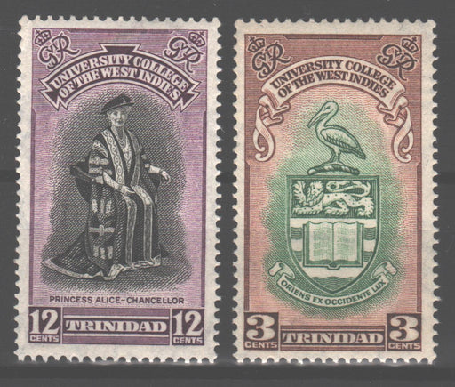 Trinidad 1951 University Issue Scott #70-71 c.v. 0.85$ - (TIP A)-Stamps Mall
