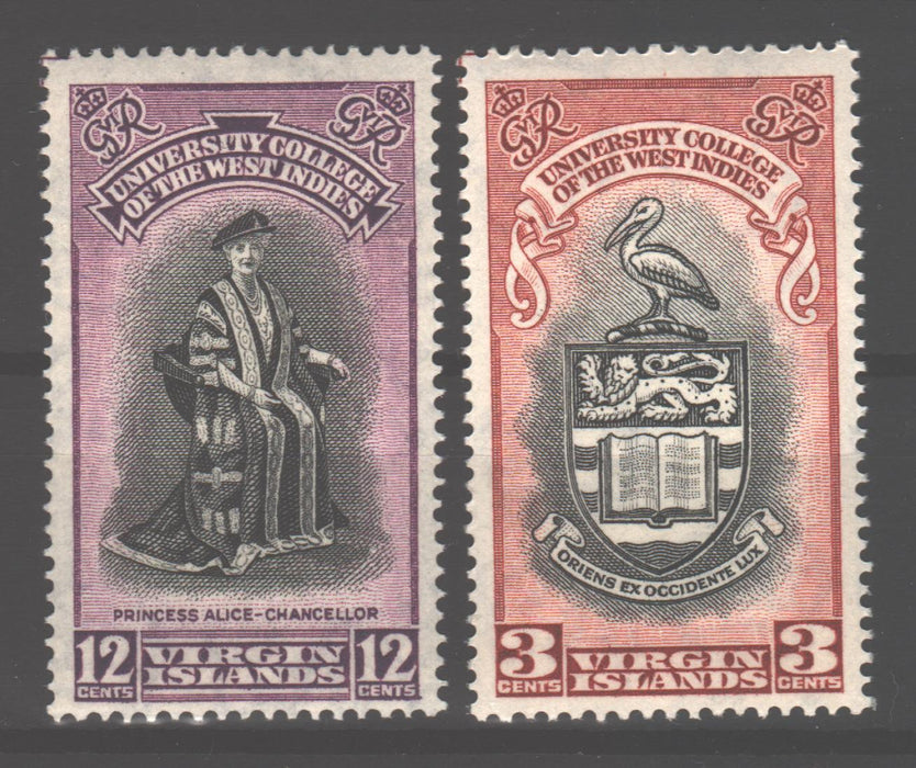 Virgin Islands 1951 University Issue Scott #96-97 c.v. 1.50$ - (TIP A)-Stamps Mall