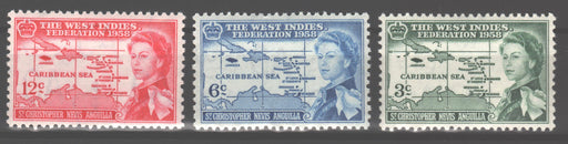 St. Cristopher Nevis Anguilla 1958 West Indies Issue Scott # c.v. $ - (TIP A)-Stamps Mall