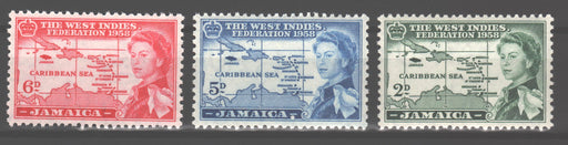 Jamaica 1958 West Indies Issue Scott #175-177 c.v. 3.10$ - (TIP A) in Stamps Mall