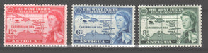 Antigua 1958 West Indies Issue Scott #122-124 c.v. 6.00$ - (TIP B) in Stamps Mall