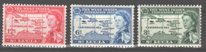 St. Lucia 1958 West Indies Issue Scott #170-172 c.v. 2.3$ - (TIP A)-Stamps Mall