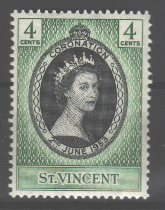 St. Vincent 1953 Coronation Issue Scott #185 c.v. 0.50$ - (TIP A)-Stamps Mall