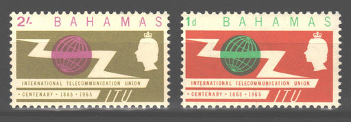 Bahamas 1965 ITU Issue Scott #219-220 c.v. 1.50$ - (TIP A) in Stamps Mall