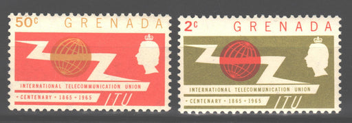 Grenada 1965 ITU Issue Scott #205-206 c.v. 0.50$ - (TIP A) in Stamps Mall