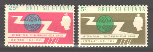 British Guyana 1965 ITU Issue Scott #293-294 c.v. 0.60$ - (TIP A) in Stamps Mall