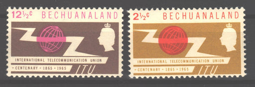 Bechuanaland 1965 ITU Issue Scott #202-203 c.v. 1.20$ - (TIP A) in Stamps Mall