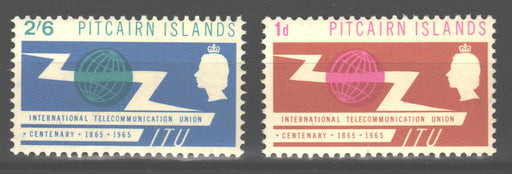 Pitcairn Islands 1965 ITU Issue Scott #52-53 c.v. 2.75$ - (TIP A) in Stamps Mall