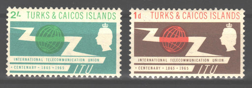 Turks & Caicos Islands 1965 ITU Issue Scott #142-143 c.v. 0.90$ - (TIP A)-Stamps Mall