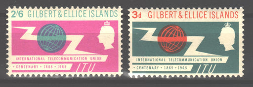 Gilbert & Ellice Islands 1965 ITU Issue Scott #87-88 c.v. 0.95$ - (TIP A) in Stamps Mall