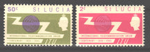 St. Lucia 1965 ITU Issue Scott #197-198 c.v. 1.25$ - (TIP A)-Stamps Mall