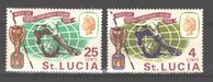 St. Lucia 1966 World Cup Soccer Issue Scott #207-208 c.v. 1.15$ - (TIP A)-Stamps Mall
